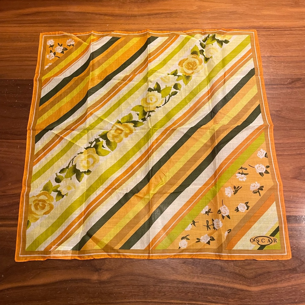 Vintage Oscar de la Renta 100% Cotton Kerchief